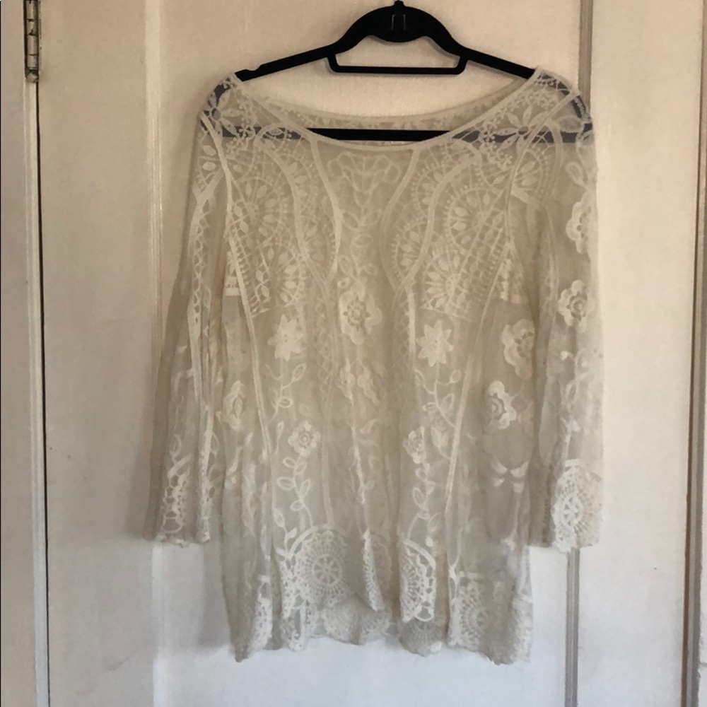 Boho white top
